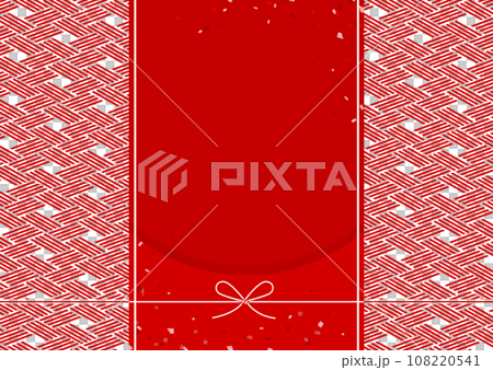 和テイストの背景_網代_蝶結び_赤 108220541