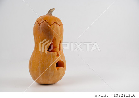 Jack-o-lantern on a white background. Halloween decoration. 108221316