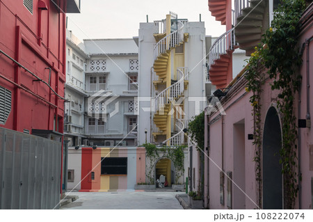 Colorful exterior spiral staircases in Bugis, Singapore Colorful exterior spiral staircases in Bugis, Singapore 108222074
