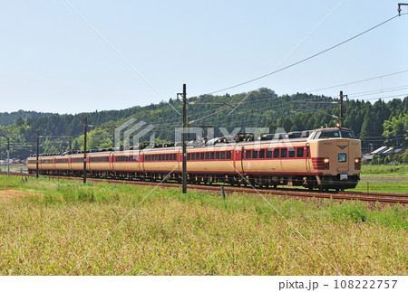 北陸本線　牛ノ谷ー大聖寺　JR西日本　485系　A02編成（京都）　雷鳥 108222757