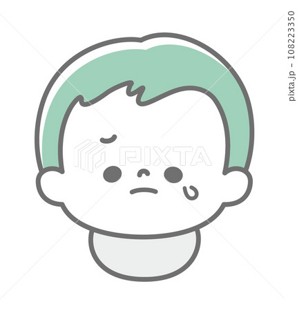 表情：甘え泣き赤ちゃん 顔 単品_3色 108223350