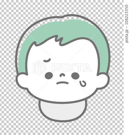 表情：甘え泣き赤ちゃん 顔 単品_3色 108223350