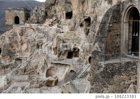 View of the historic cave city and the monastery complex of Vardzia View of the historic cave city and the monastery complex of Vardzia 108223381