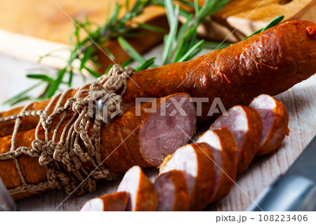 Czech smoked ham sausages Czech smoked ham sausages 108223406