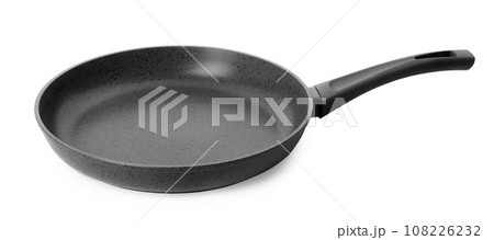 Empty modern frying pan isolated on white 108226232