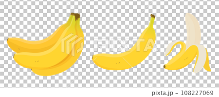 Yellow banana illustration set 108227069