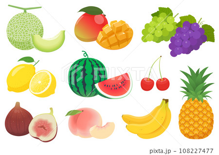夏の果物のイラストセット 夏の果物のイラストセット 108227477