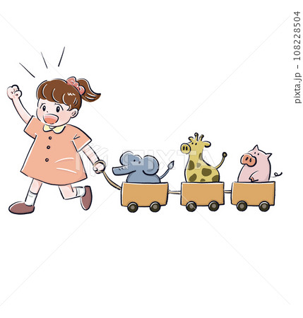 おもちゃで遊ぶ女の子 108228504