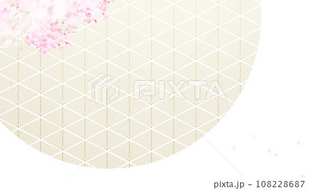 桜と和柄のシンプルな和風背景 108228687