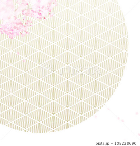 桜と和柄のシンプルな和風背景 108228690