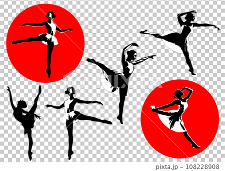 跳舞芭蕾舞者剪影的插圖集 跳舞芭蕾舞者剪影的插圖集 108228908