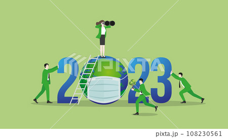 Teamwork of green vision businesswoman in the year 2023 Teamwork of green vision businesswoman in the year 2023 108230561