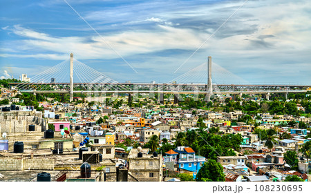 Puente Francisco del Rosario Sanchez bridge across the Ozama River in Santo Domingo, capital of Dominican Republic 108230695