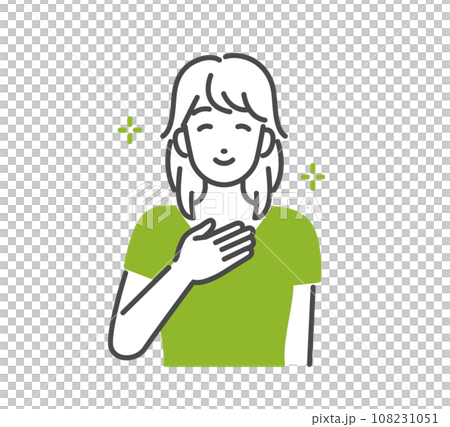 ホッと胸をなでおろす女性 ホッと胸をなでおろす女性 108231051
