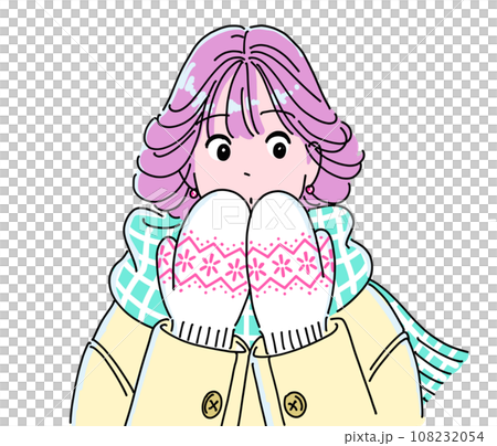 手袋をしているレトロポップな女の子 手袋をしているレトロポップな女の子 108232054