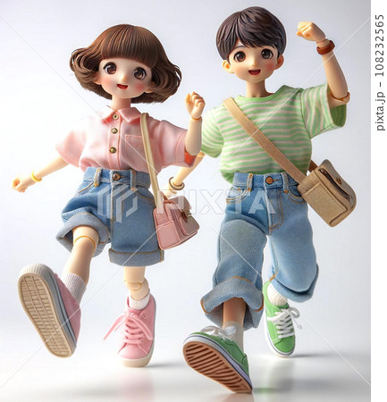 春服を着て歩く元気な子供達-Generative AI 108232565