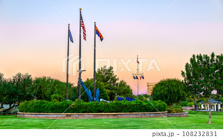 Legislative Governmental Mall or Wesley Bolin Memorial Plaza with monuments in Phoenix - Arizona, United States 108232831