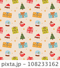 Hand-drawn Christmas Illustration Seamless Pattern 108233162