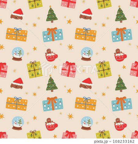 Hand-drawn Christmas Illustration Seamless Pattern Hand-drawn Christmas Illustration Seamless Pattern 108233162