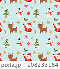 Hand-drawn Christmas Illustration Seamless Pattern 108233164