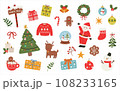 Set of Hand drawn Christmas Element Illustration 108233165