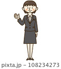 笑顔で案内するスーツの女性 108234273