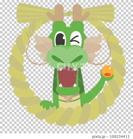 Illustration of cute dragon character_ Shimenawa 108234411