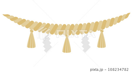 日本の伝統の正月飾りのしめ縄 108234782