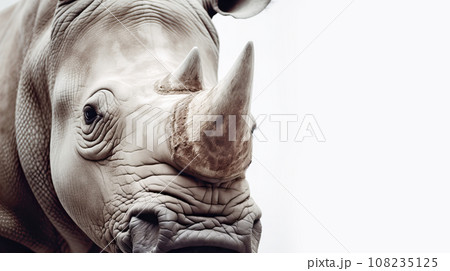 白背景のサイ 108235125