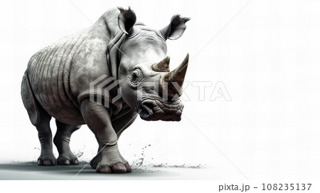 白背景のサイ 108235137