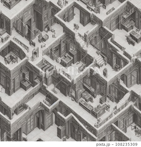 無限タイル／エッシャーの部屋 7 108235309