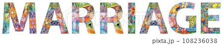 MARRIAGE hand drawn modern design vector illustration. 108236038