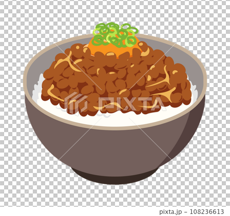 納豆米飯配上蔥和生蛋 納豆米飯配上蔥和生蛋 108236613