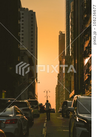 Sept 30 2023 the austin road with sunset at hk Sept 30 2023 the austin road with sunset at hk 108236677