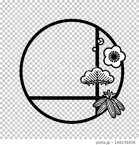 日式圓窗、松竹梅窗框 108238836