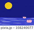 Painting of full moon and Kratong in the river, Loy Kratong festival in Thailand 108240077