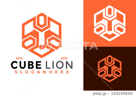 Cube Lion Hexagon Modern Logo design vector symbol icon illustration Cube Lion Hexagon Modern Logo design vector symbol icon illustration 108240600