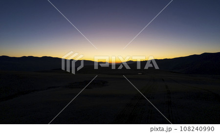 Sunrise. The violet-orange color of the sky. 108240990