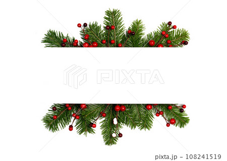 Christmas frame of tree branches 108241519