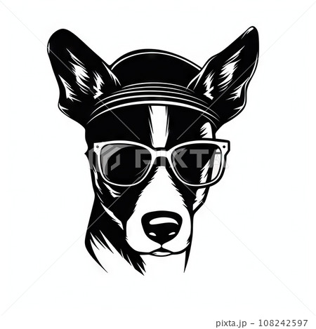 Cool Dog Eyeglasses Isolated, Funny Dogs for Print, AI Generative Illustration 108242597