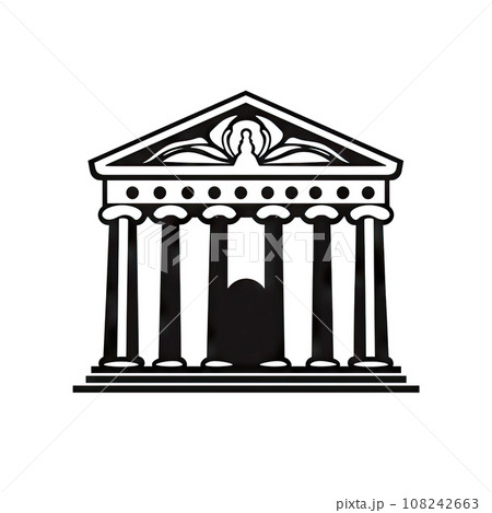 Greek Temple Icon, Europe Palace Isolated, Parthenon Silhouette, Historical Architecture, Acropolis Greek Temple Icon, Europe Palace Isolated, Parthenon Silhouette, Historical Architecture, Acropolis 108242663