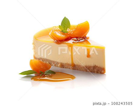 Apricot Cheesecake, Cheesecake Pastry, Peach Cream Cheese Dessert, Abstract Generative AI Illustration Apricot Cheesecake, Cheesecake Pastry, Peach Cream Cheese Dessert, Abstract Generative AI Illustration 108243505