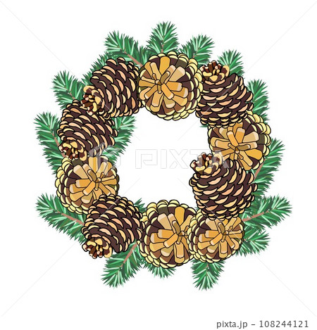 クリスマスリースのイラスト クリスマスリースのイラスト 108244121