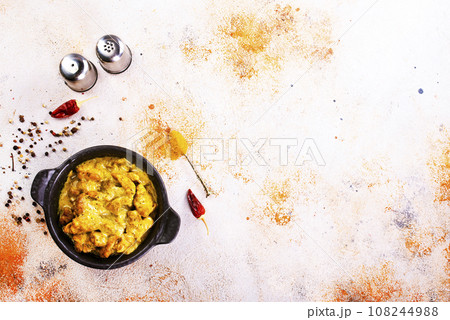 Chicken curry or masala in bowl 108244988