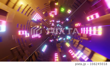 カラフルな光のトンネル Colorful light tunnel 108245018
