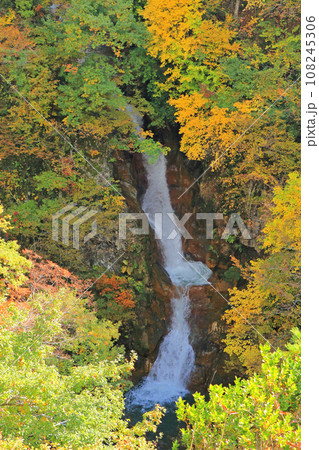 秋山郷　秋の蛇淵の滝 108245306