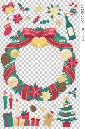 Christmas wreath illustration frame_vertical 5 108245389