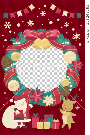 聖誕花圈圖框紅色background_vertical 4 聖誕花圈圖框紅色background_vertical 4 108245393