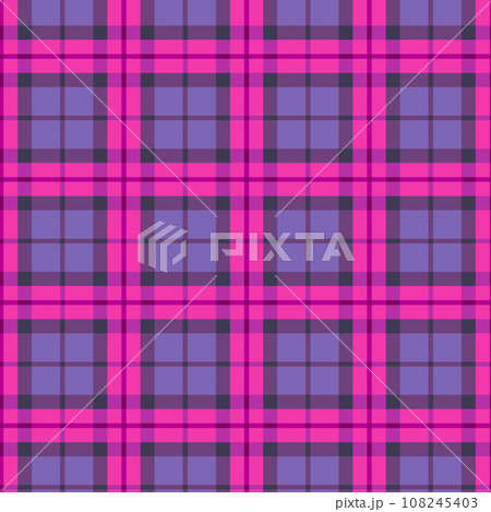 ピンクと紫のチェックシームレスパターン　背景素材 108245403
