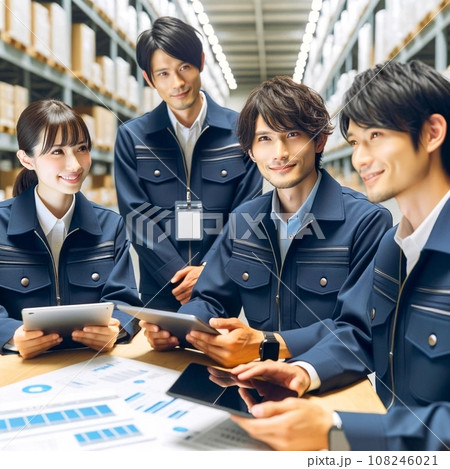 倉庫で働くビジネスパーソン 倉庫で働くビジネスパーソン 108246021